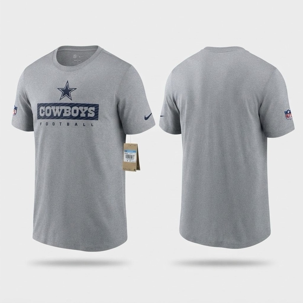 NEW Nike Dallas Cowboys Dri-FIT NFL Gray T-Shirt Men’s Medium M Football